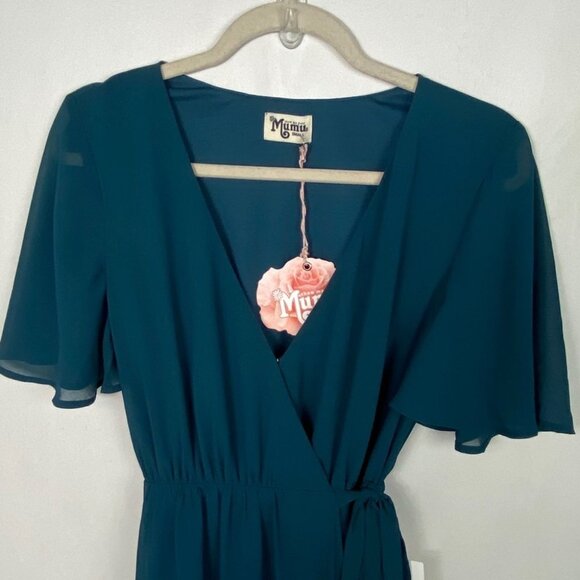 NWT Show Me Your Mumu Sophia Wrap Maxi Dress Deep‎ Jade Size Small New Tags Boho - Picture 8 of 10
